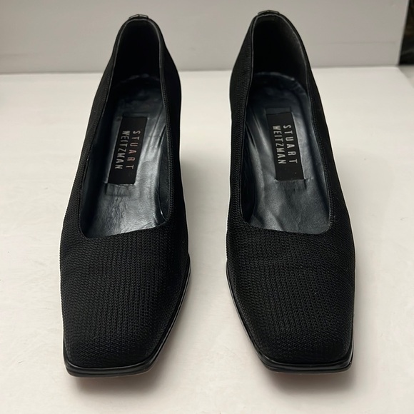 Stuart Weitzman Black Pointed Square Dress Shoes Size 7.5 - Picture 1 of 10
